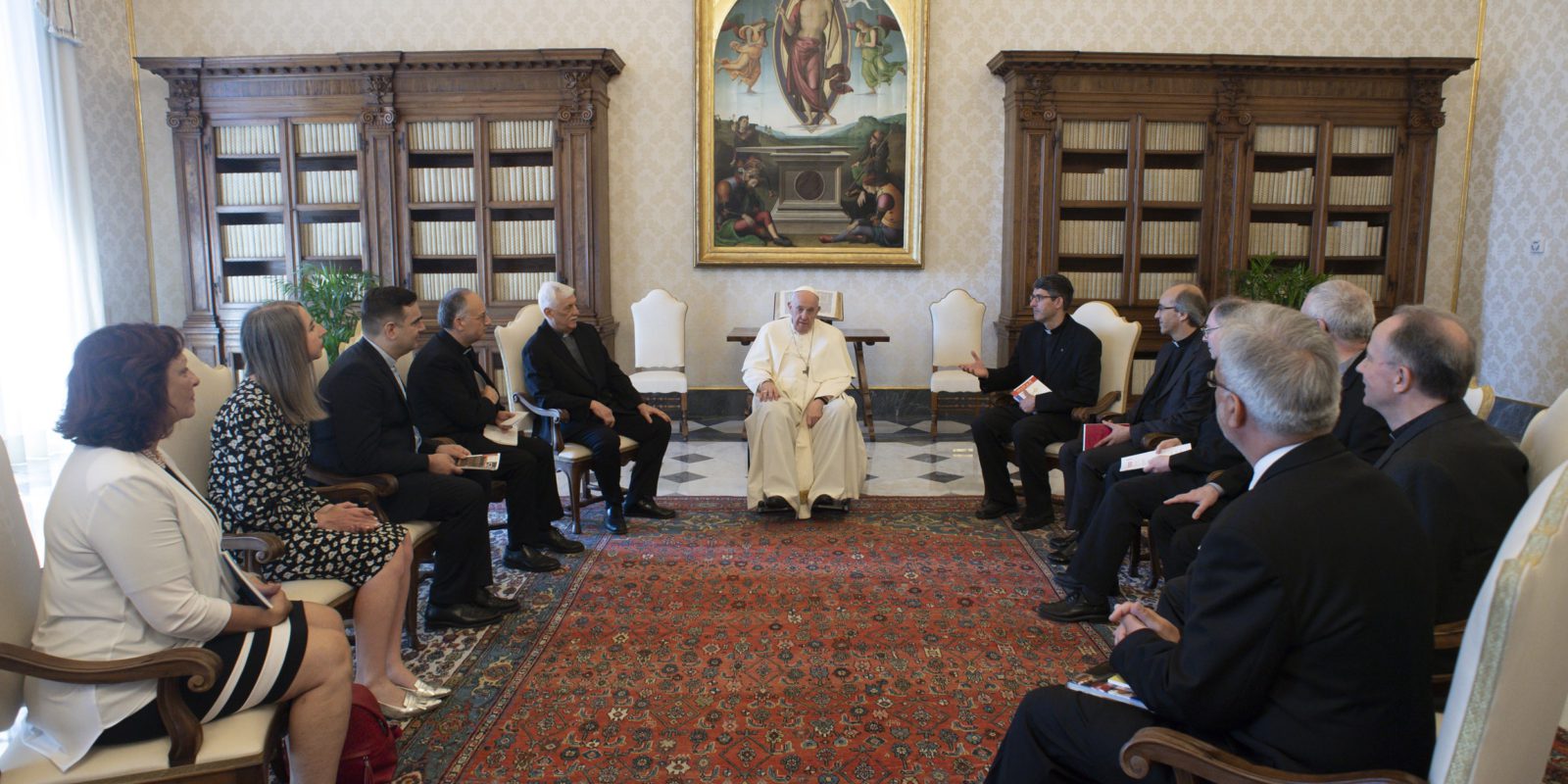 El Papa, con los directores de revistas jesuitas